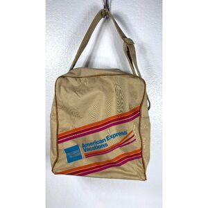 Vintage American Express Vacations Brown Travel Carry on Shoulder Bag